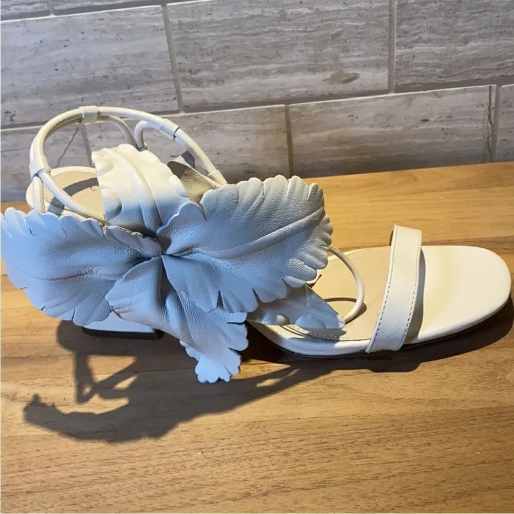 BHLDN Ivory Cecelia NY Hibiscus Heels US 9.5